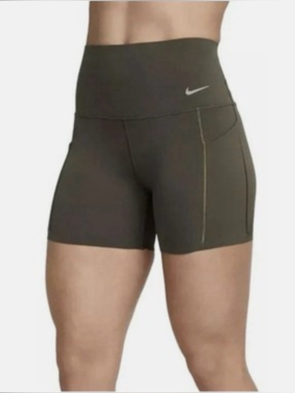 Nike Olive Green High-Rise Bike Shorts